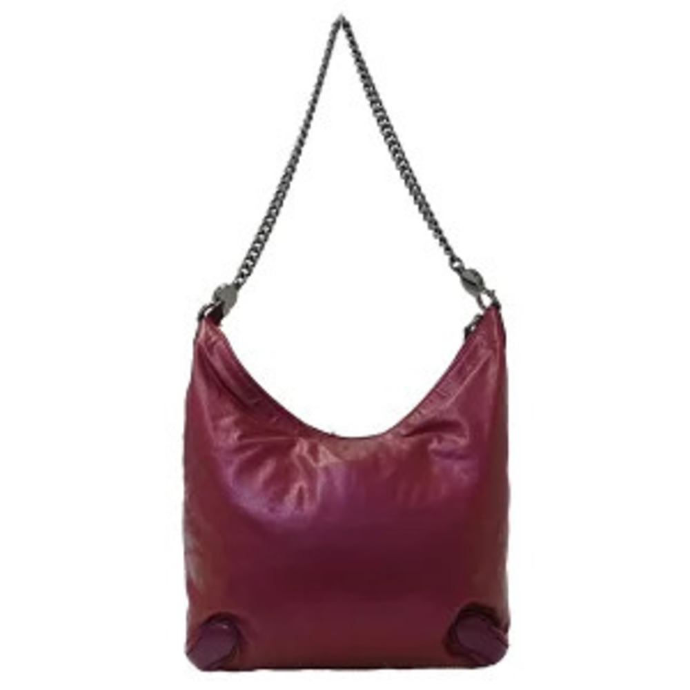 Gucci Leather Chain Purple Shoulder Bag Wine Red